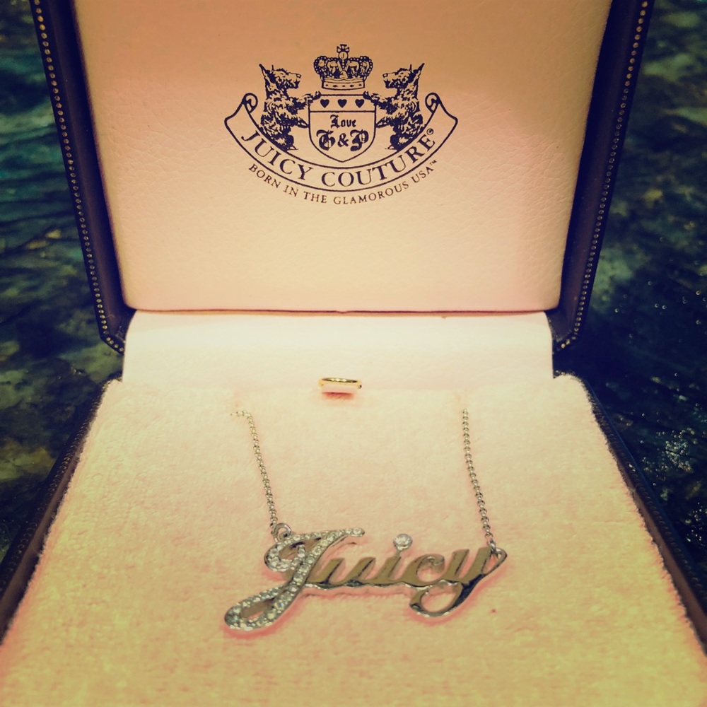 Juicy Couture Silver Script Necklace